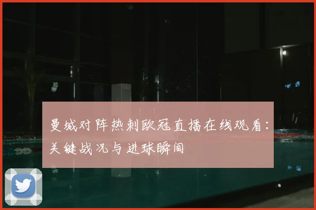 曼城对阵热刺欧冠直播在线观看：关键战况与进球瞬间